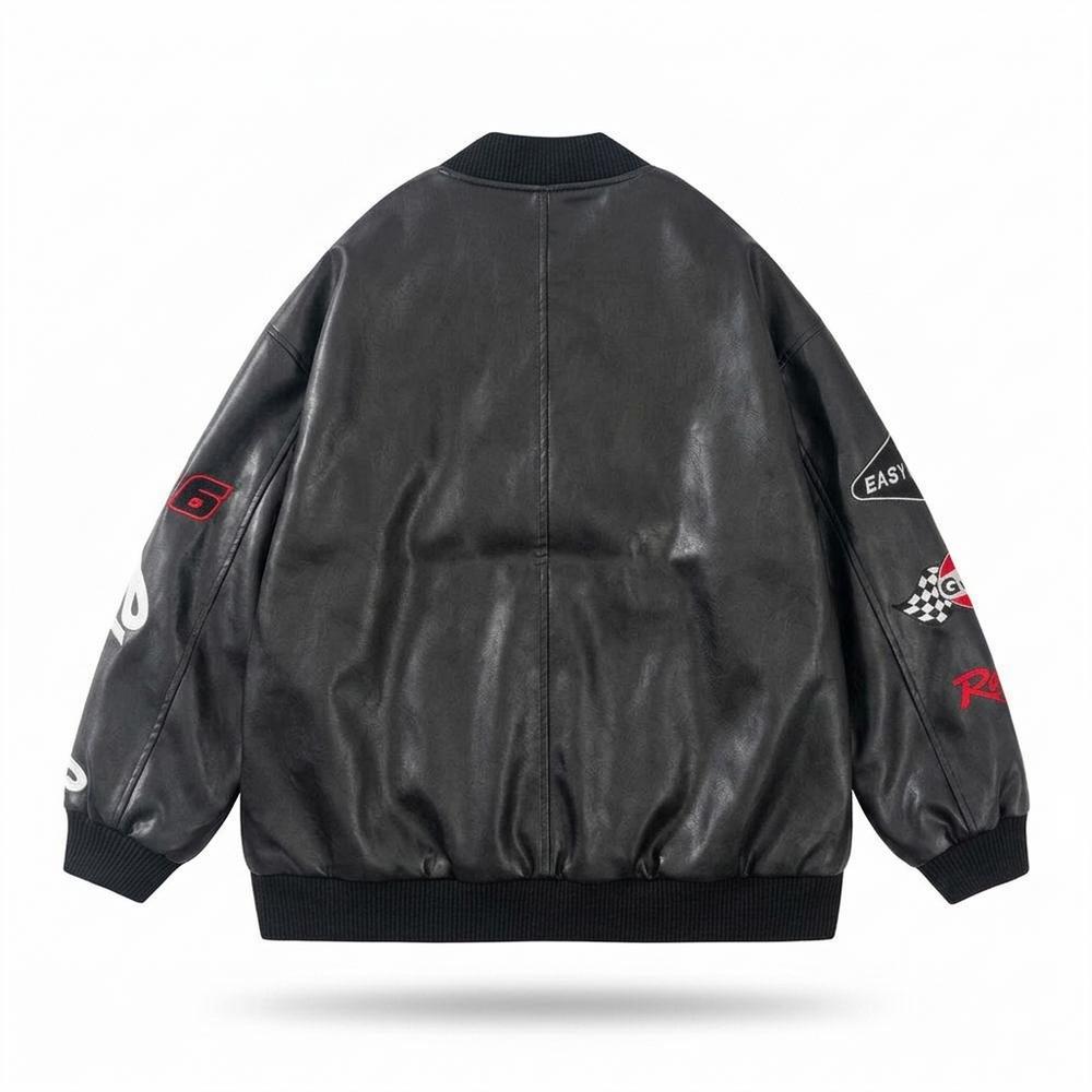 Allsaints Leather - Talev | Embroidered Oversized Jacket Unisex