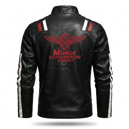 Allsaints Leather - Yazad | Striped Zip-Up Leather Jacket Men