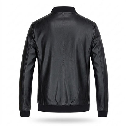 Allsaints Leather - Vemir | Zip-Up Rib-Knit Leather Jacket Men