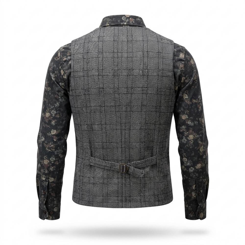 Allsaints Leather - Lalan | Plaid Slim-Fit Vest Men