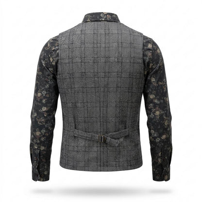 Allsaints Leather - Lalan | Plaid Slim-Fit Vest Men