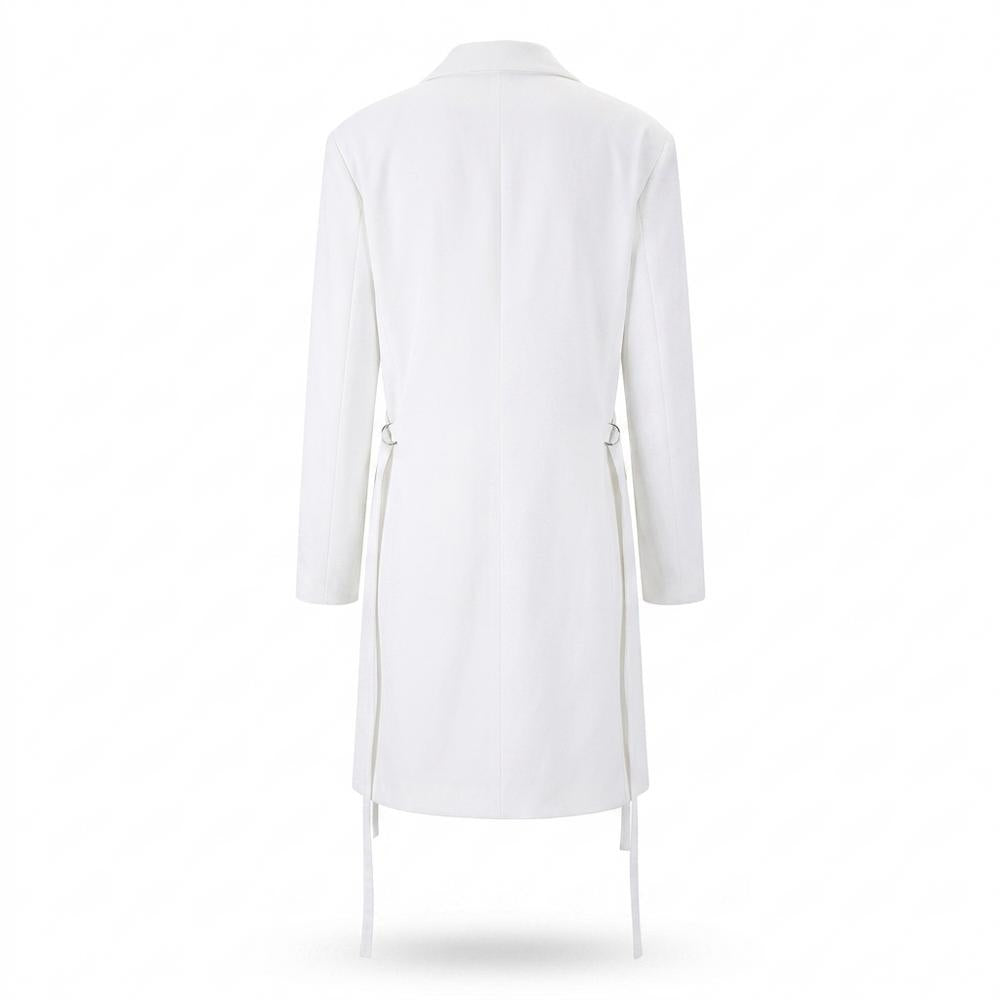Allsaints Leather - Nirev | Single-Breasted Side-Slit Coat Unisex