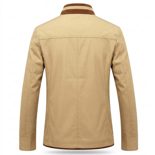 Allsaints Leather - Maron | Stand-Collar Button-Up Jacket Men