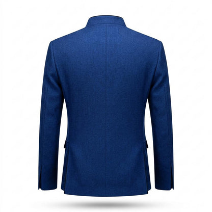 Allsaints Leather - Casin | Asymmetrical Mandarin Collar Blazer Men