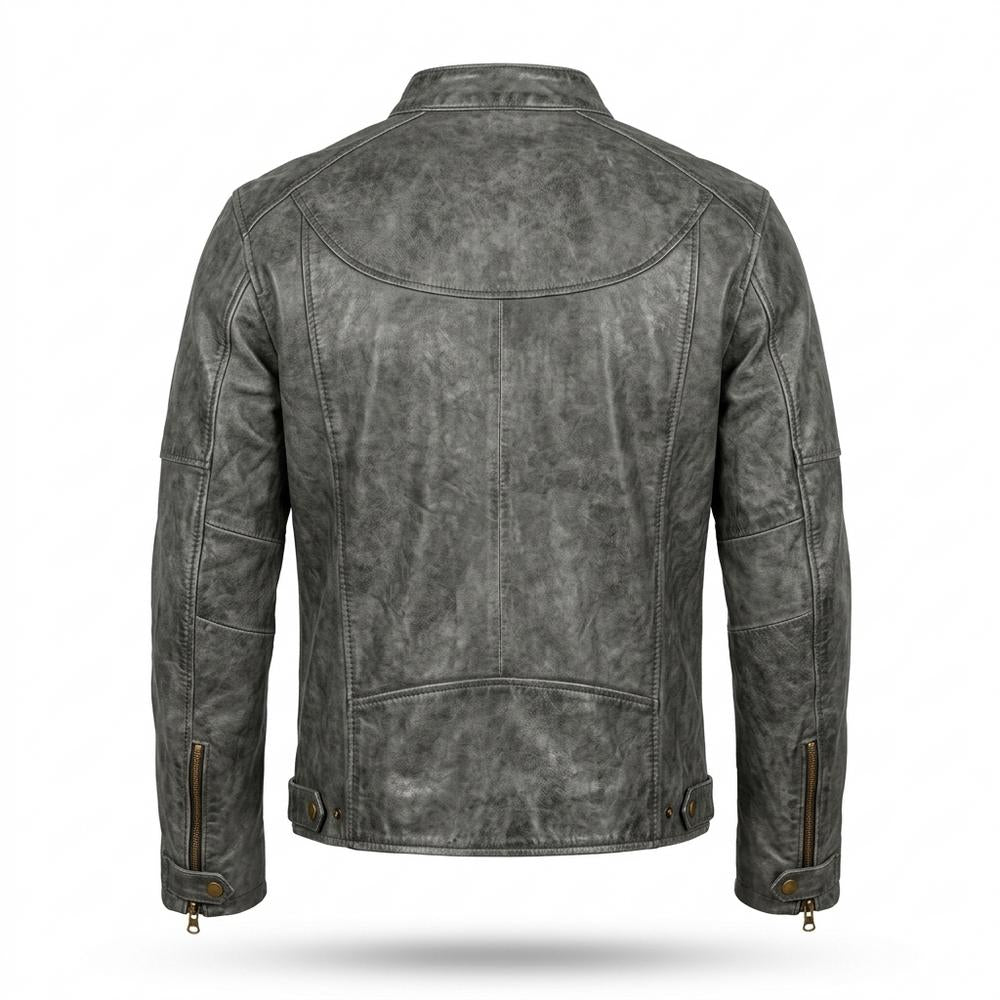 Allsaints Leather - Nilom | Patinated Zip-Up Leather Jacket Men