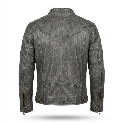 Allsaints Leather - Nilom | Patinated Zip-Up Leather Jacket Men