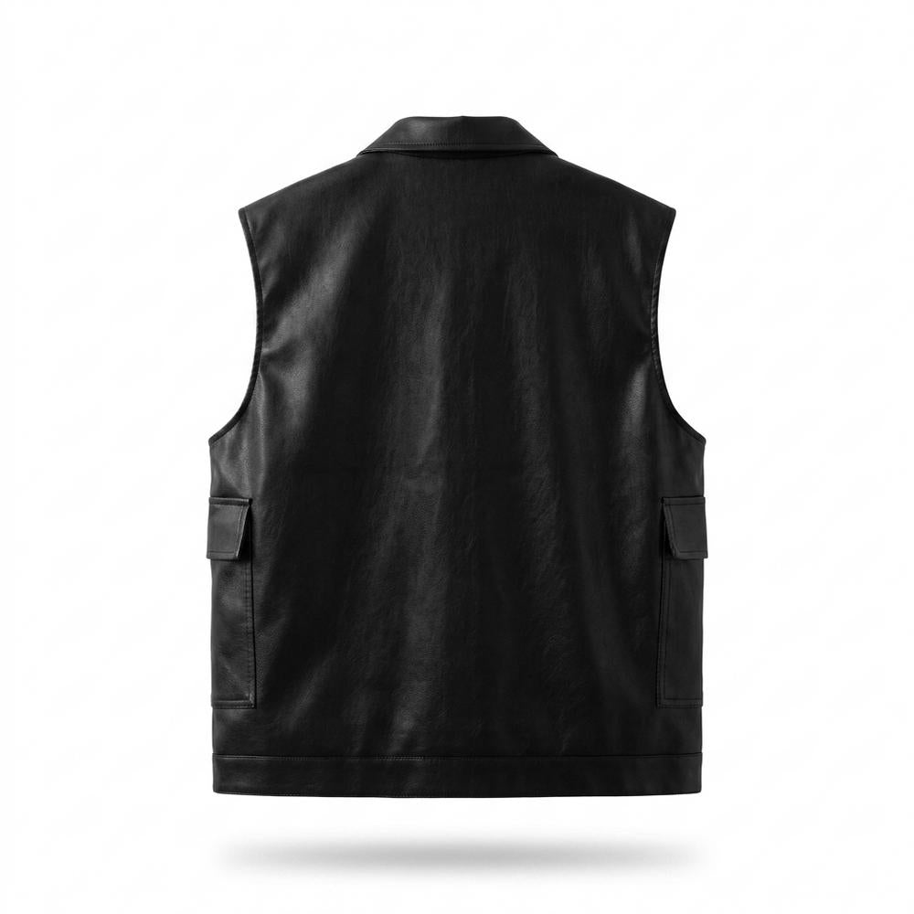 Allsaints Leather - Velor | Collared Sleeveless Vest Men