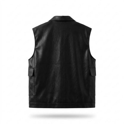 Allsaints Leather - Velor | Collared Sleeveless Vest Men