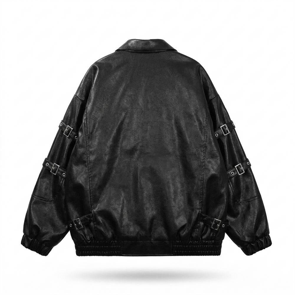Allsaints Leather - Dazan | Oversized Buckled Leather Jacket Unisex