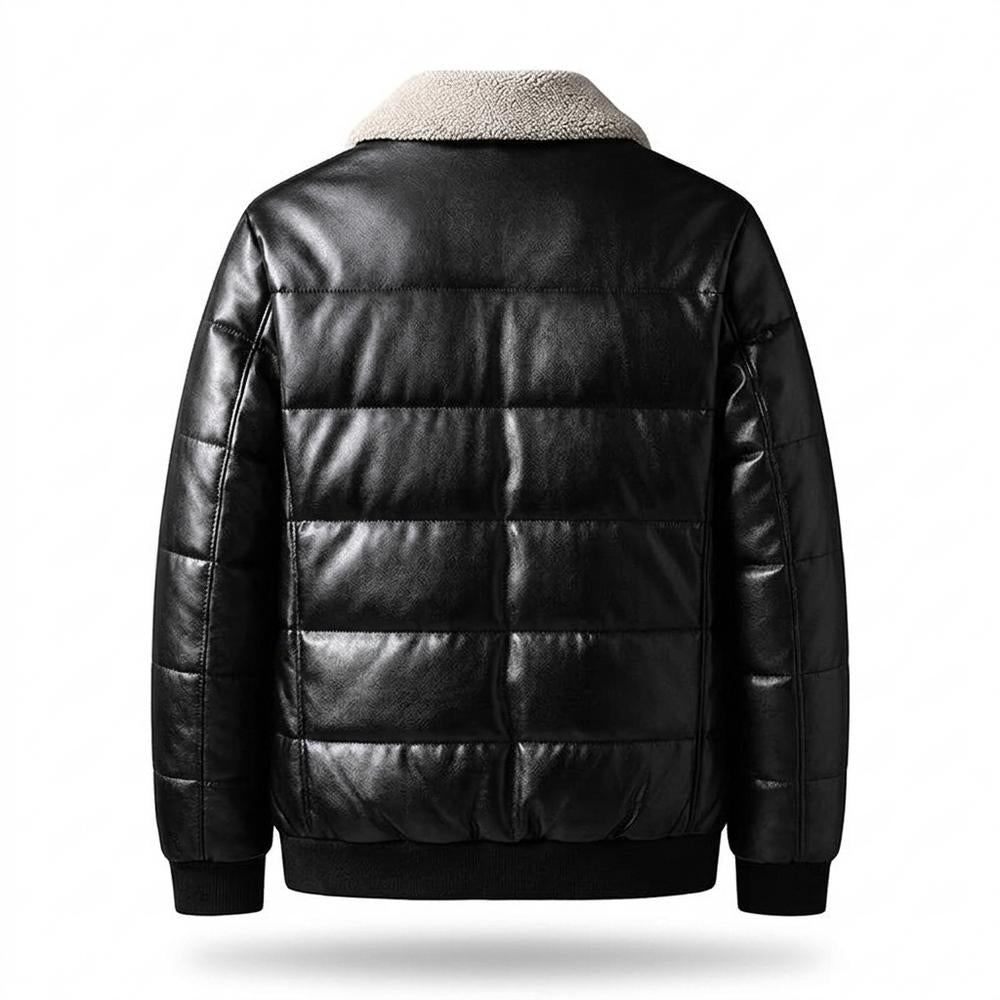 Allsaints Leather - Arsan | Quilted Shearling-Collar Leather Jacket Men