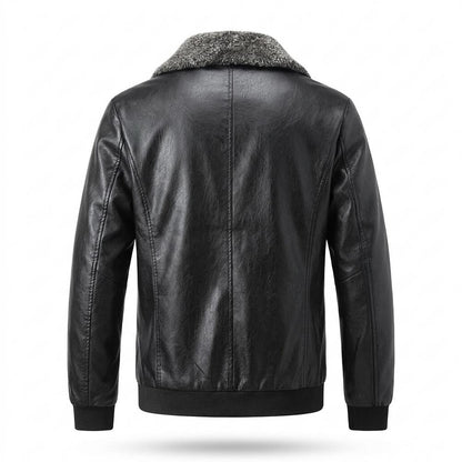 Allsaints Leather - Misen | Zip-Up Sherpa-Collar Leather Jacket Men