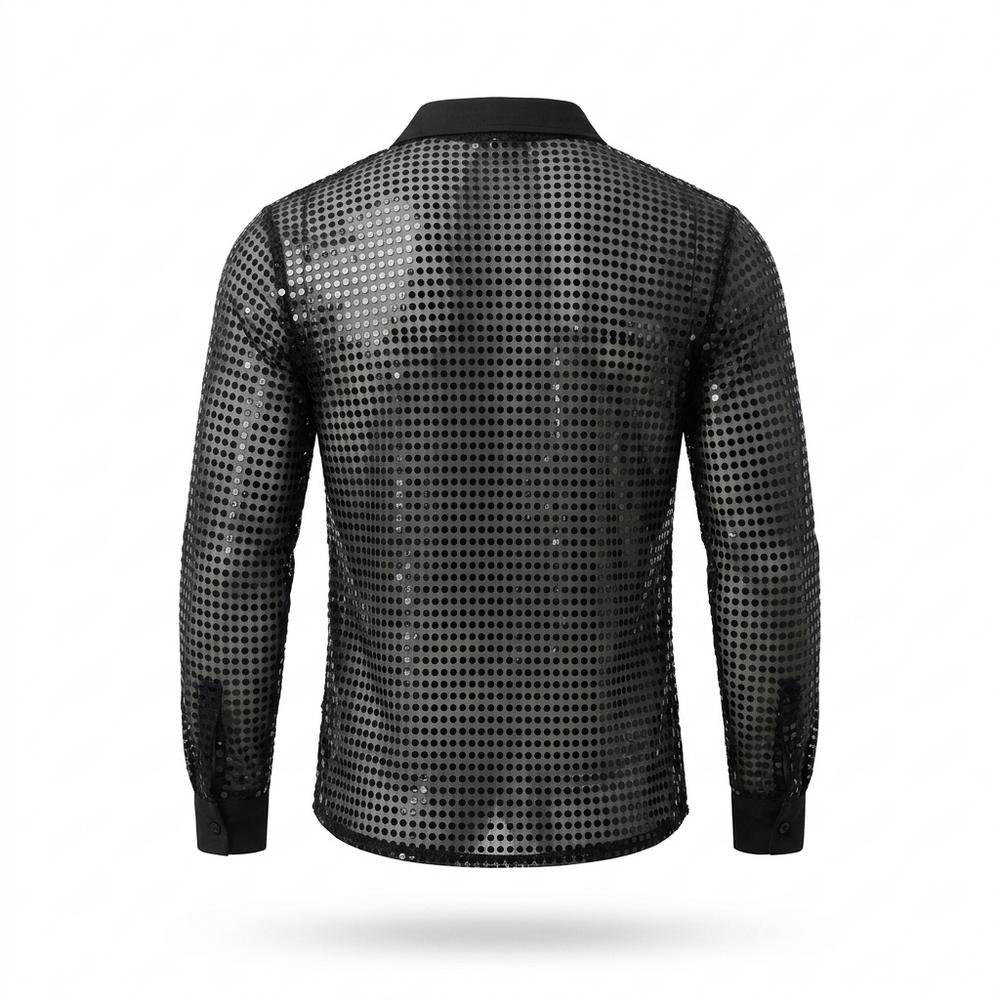 Allsaints Leather - Kamor | Sequin-Embellished Sheer Shirt Men
