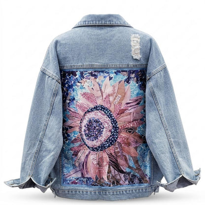 Allsaints Leather - Rilev | Printed Distressed Denim Jacket Women