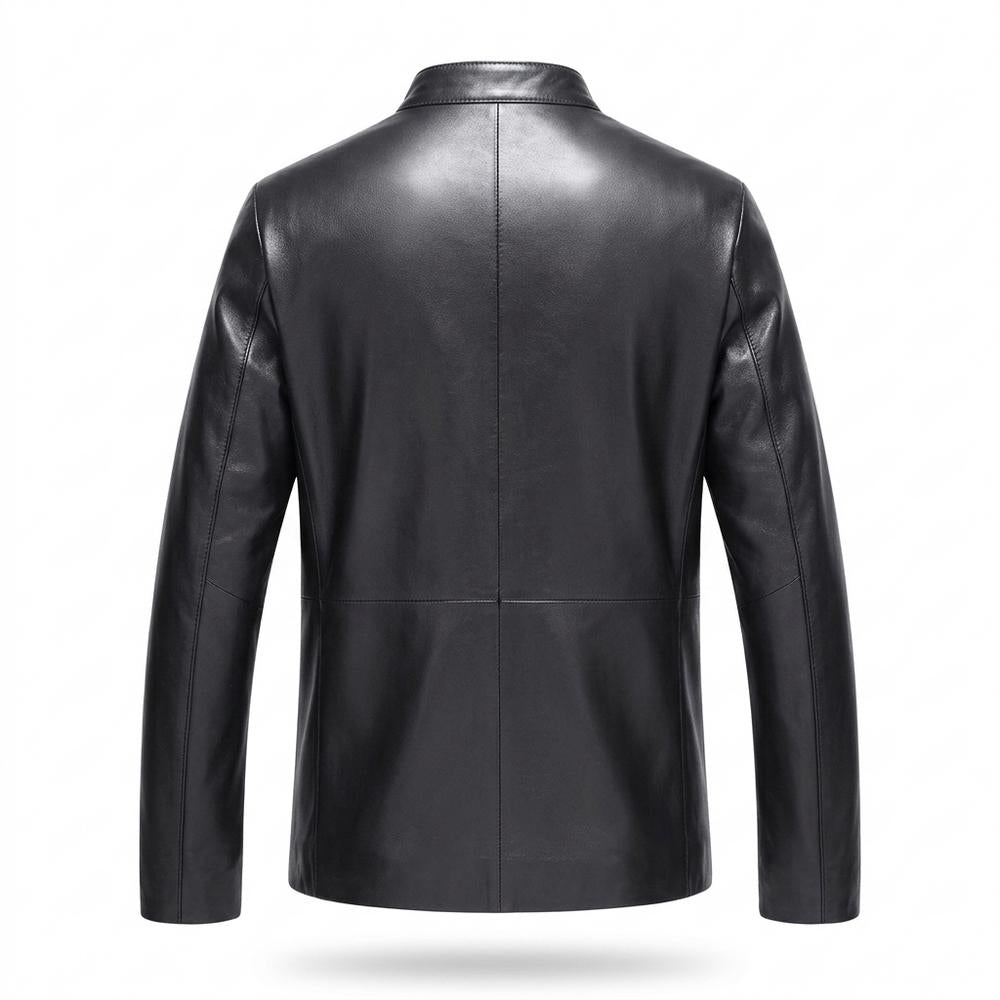 Allsaints Leather - Rihuk | Zip-Up Stand-Collar Leather Jacket Men