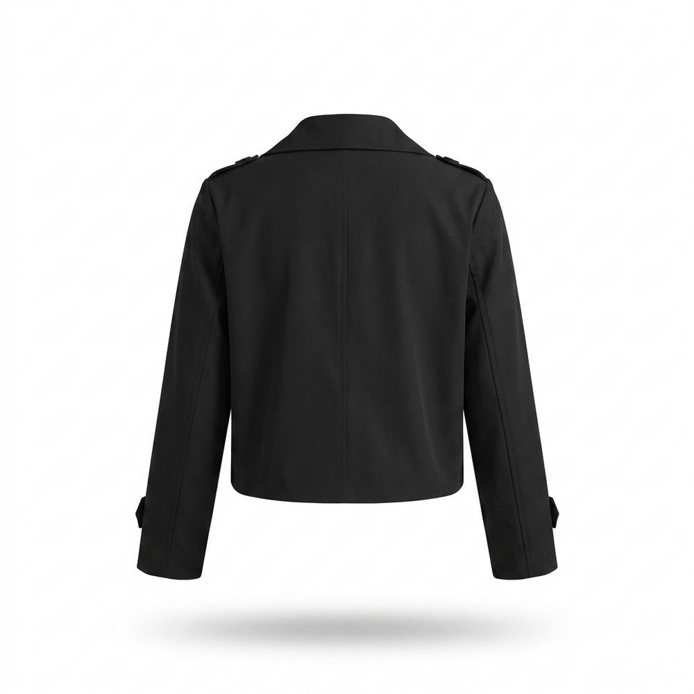 Allsaints Leather - Notor | Double-Breasted Cropped Jacket Women