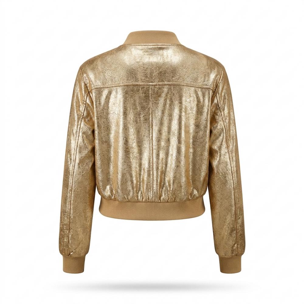 Allsaints Leather - Nomel | Metallic Zip-Up Jacket Women