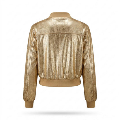 Allsaints Leather - Nomel | Metallic Zip-Up Jacket Women