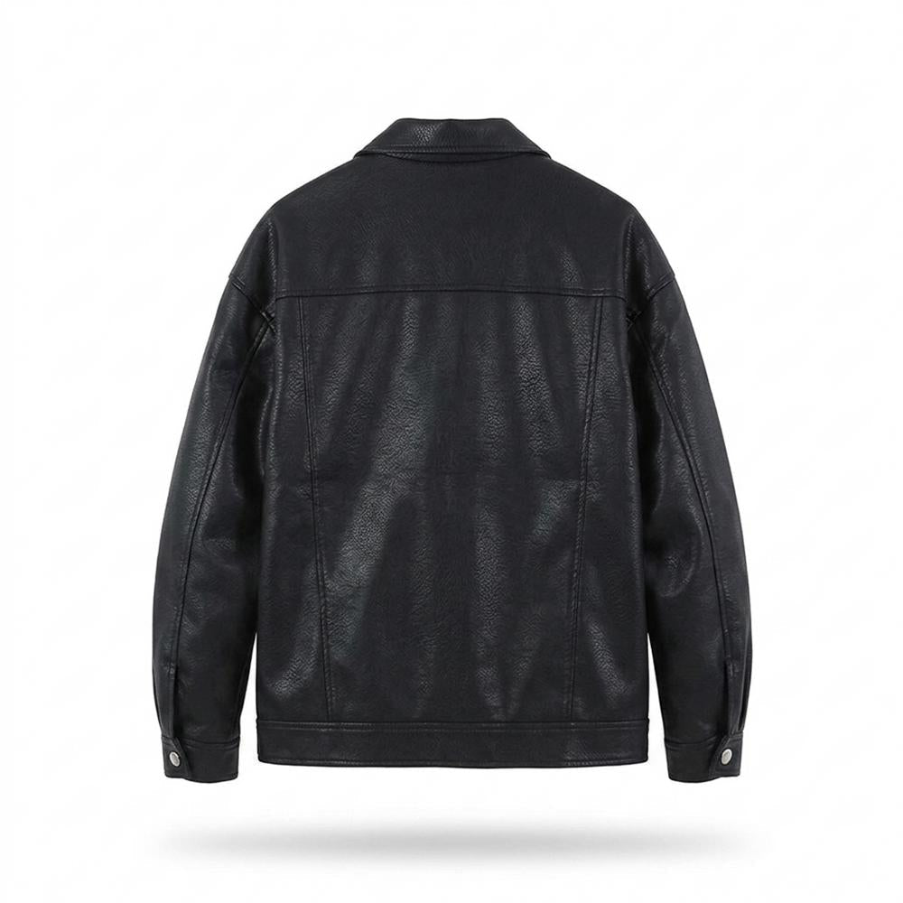 Allsaints Leather - Riren | Grained Boxy Leather Jacket Unisex