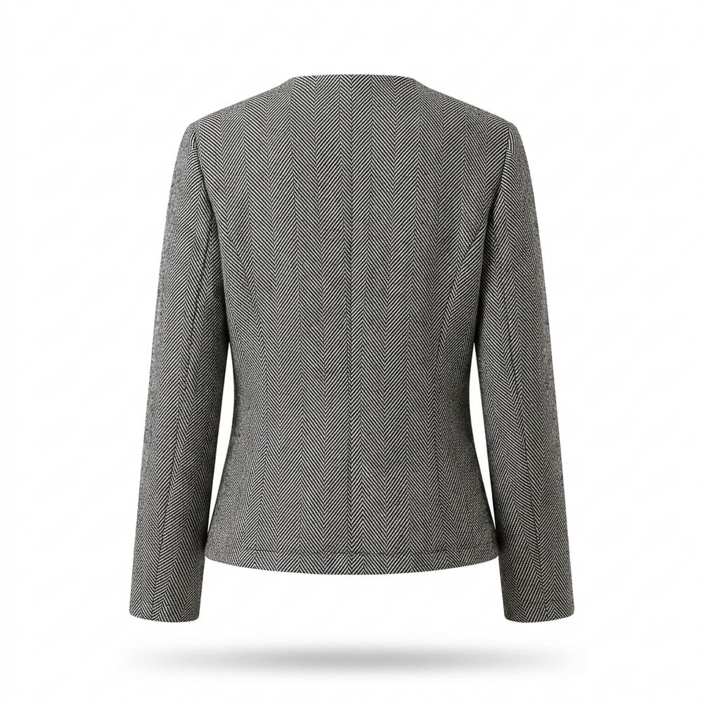 Allsaints Leather - Nivel | Herringbone Double-Breasted Jacket Women