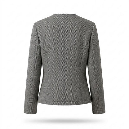 Allsaints Leather - Nivel | Herringbone Double-Breasted Jacket Women