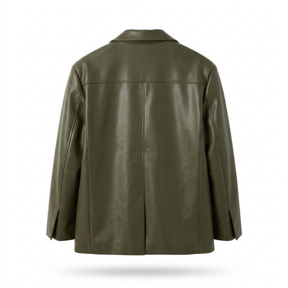 Allsaints Leather - Cehim | Faux-Leather Single-Breasted Blazer Men