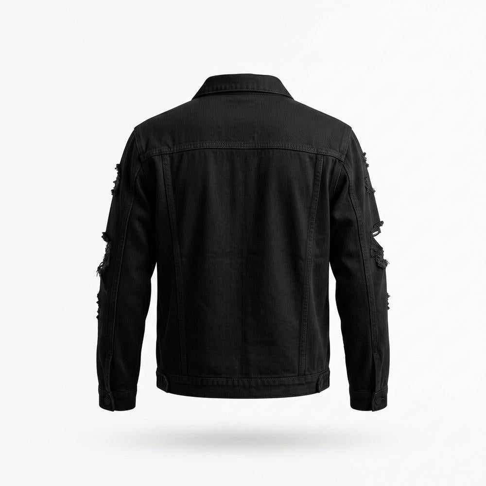 Allsaints Leather - Lasil | Distressed Button-Front Denim Jacket Unisex