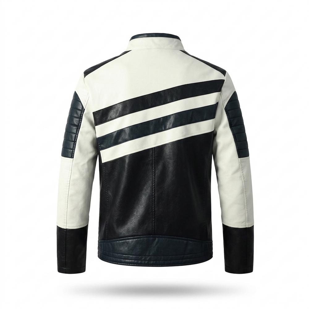 Allsaints Leather - Nezur | Color-Blocked Quilted Leather Jacket Men