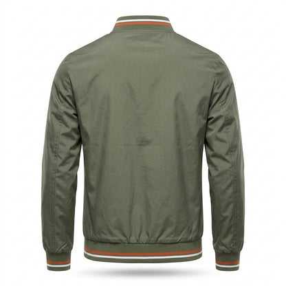 Allsaints Leather - Midan | Zip-Up Striped-Trim Jacket Men