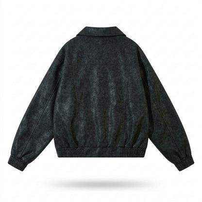 Allsaints Leather - River | Zip-Up Textured Jacket Unisex