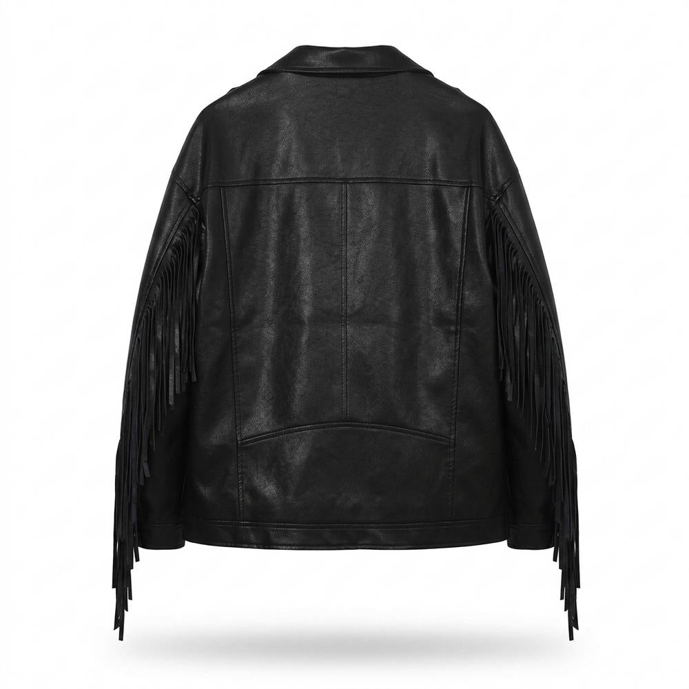 Allsaints Leather - Aukod | Fringed Asymmetrical Leather Jacket Unisex