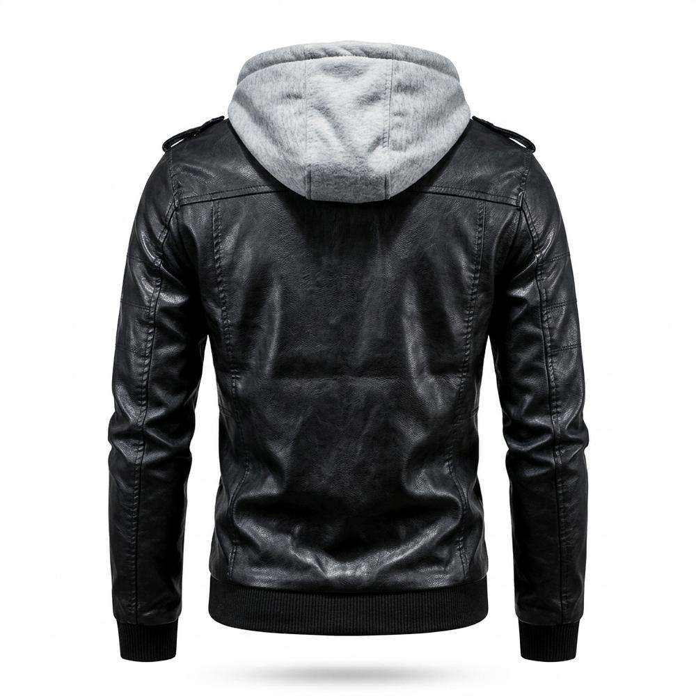 Allsaints Leather - Zidov | Hooded Zipped Leather Jacket Men