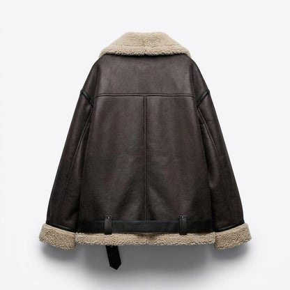 Allsaints Leather - Eltor | Shearling-Lined Oversized Leather Jacket Women