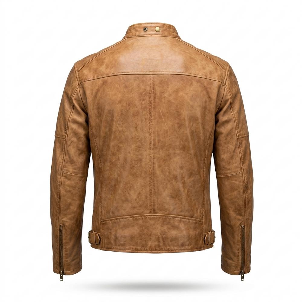 Allsaints Leather - Lemer | Waxed Slim Fit Leather Jacket Men