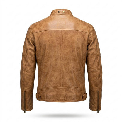 Allsaints Leather - Lemer | Waxed Slim Fit Leather Jacket Men