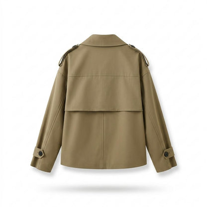 Allsaints Leather - Virev | Double-Breasted Cropped Jacket Women