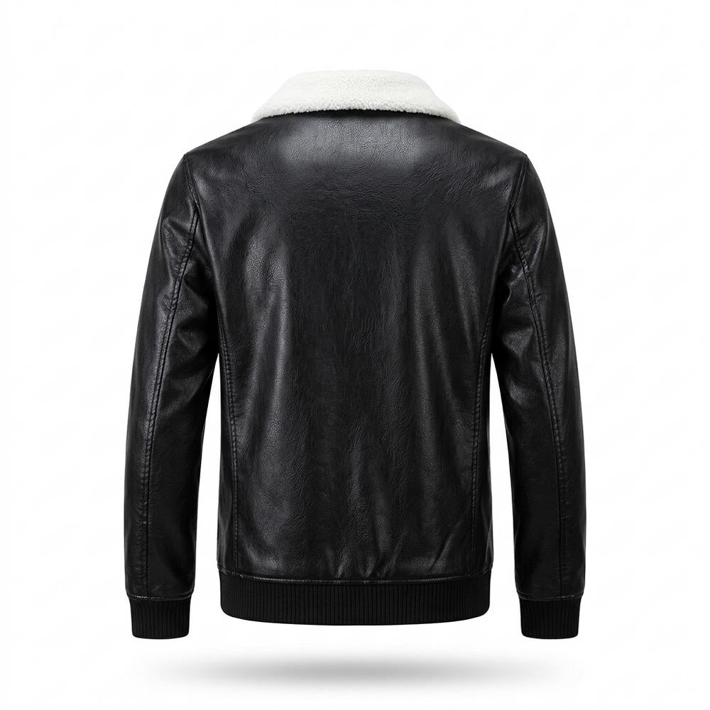 Allsaints Leather - Tilor | Sherpa-Collar Lined Leather Jacket Men