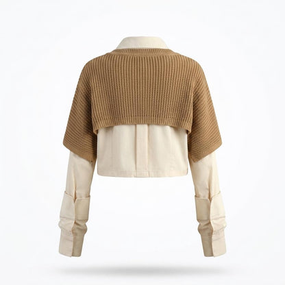 Allsaints Leather - Nisen | Two-Piece Layered Top Women