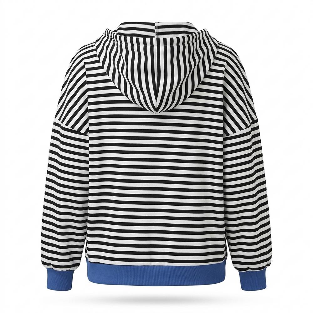 Allsaints Leather - Rosil | Striped Zip-Up Hoodie Women