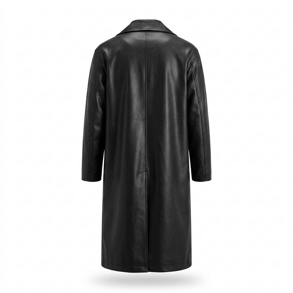 Allsaints Leather - Yenil | Double-Breasted Belted Coat Men