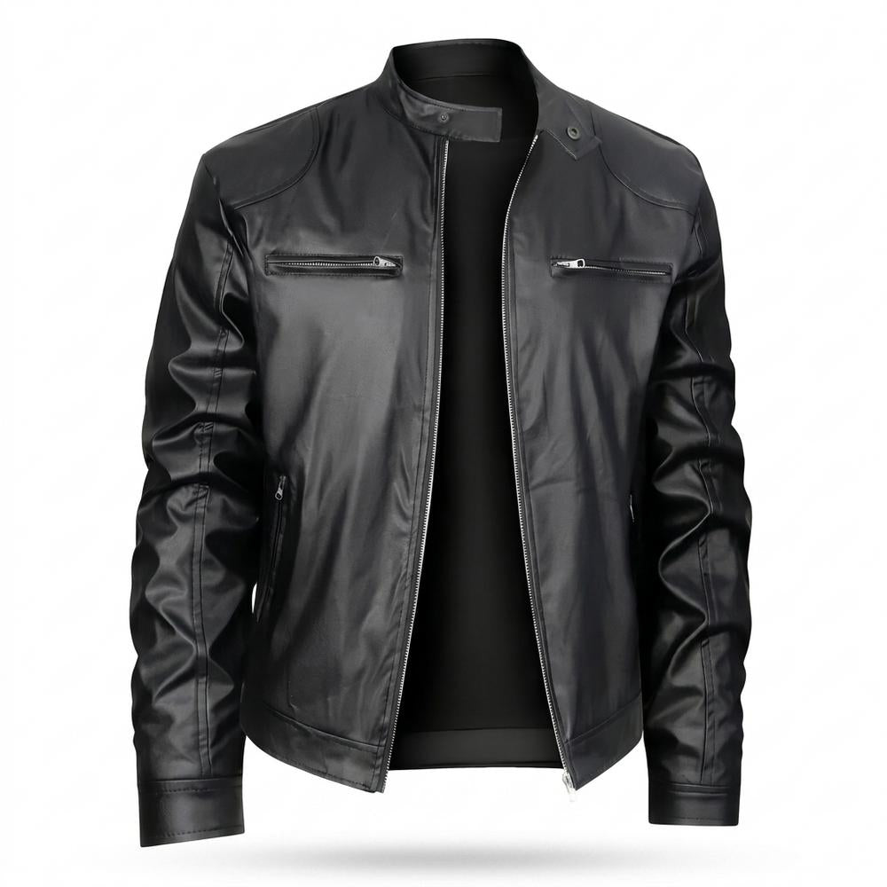Allsaints Leather - Alran | Zip-Up Stand-Collar Leather Jacket Men