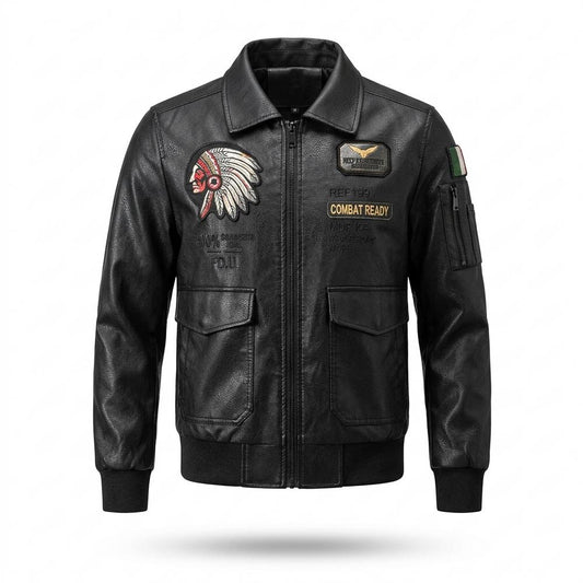 Allsaints Leather - Tiver | Patched Zip-Up Leather Jacket Men