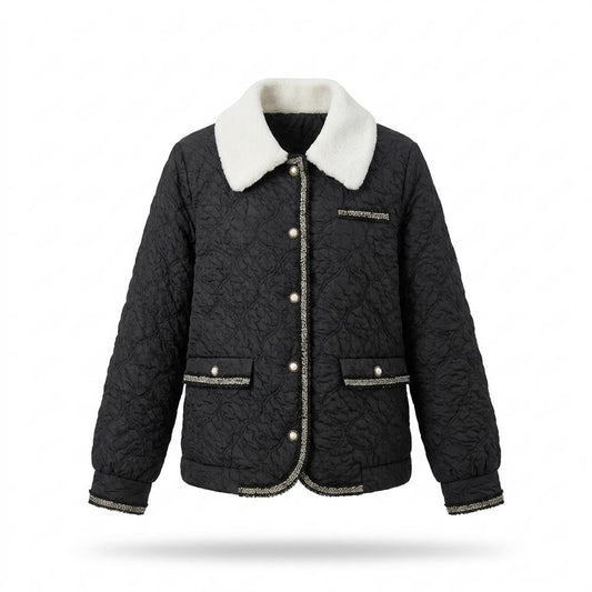Allsaints Leather - Yomir | Quilted Contrast Collar Jacket Women