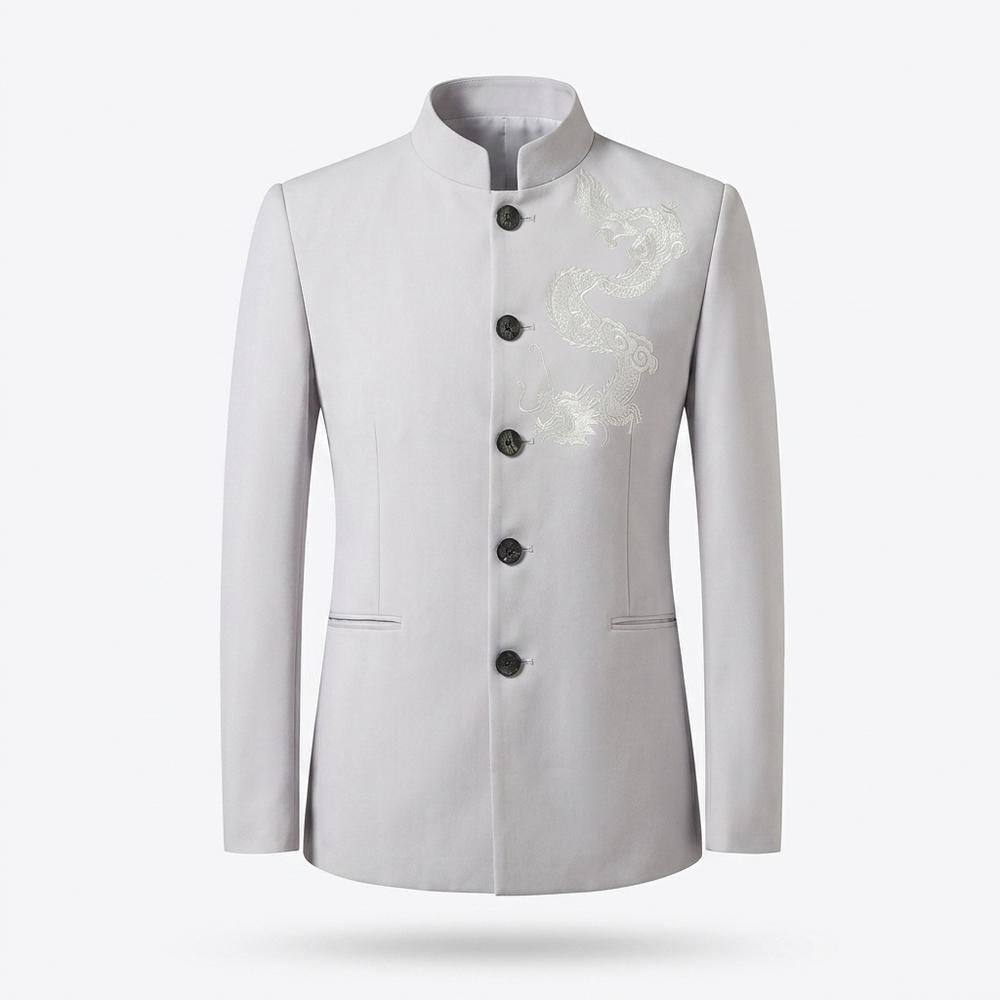 Allsaints Leather - Cavin | Embroidered Stand-Up Collar Suit Men
