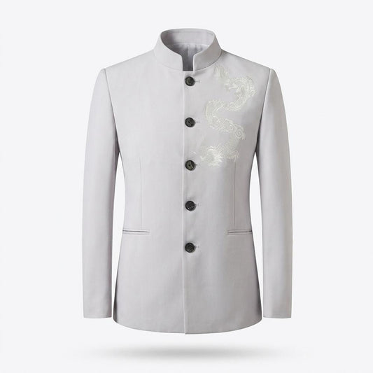 Allsaints Leather - Cavin | Embroidered Stand-Up Collar Suit Men