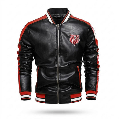 Allsaints Leather - Zelan | Zip-Up Striped Leather Jacket Men