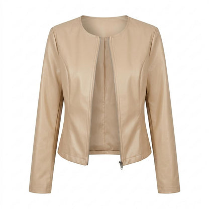Allsaints Leather - Caral | Collarless Fitted Leather Jacket Women