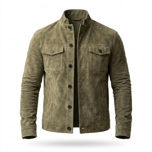 Allsaints Leather - Almon | Suede Button-Front Jacket Men