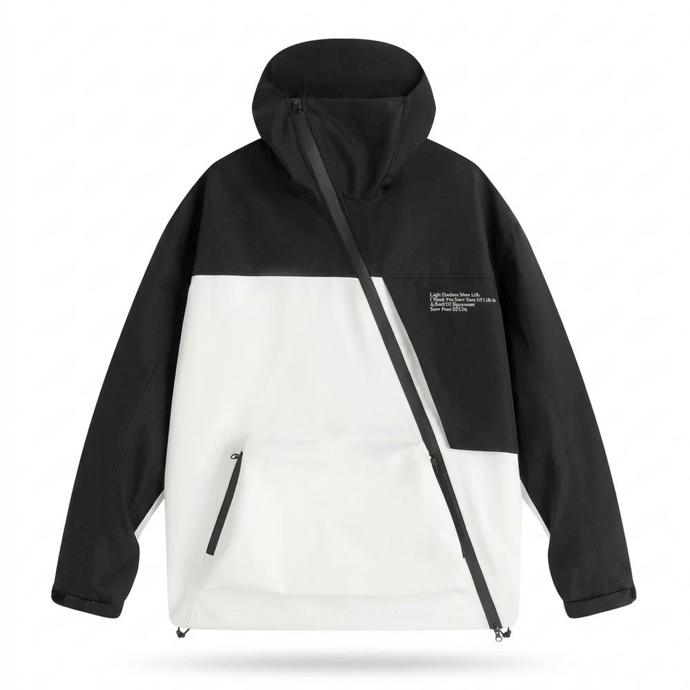 Allsaints Leather - Velom | Asymmetrical Color-Blocked Jacket Unisex