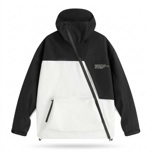 Allsaints Leather - Velom | Asymmetrical Color-Blocked Jacket Unisex