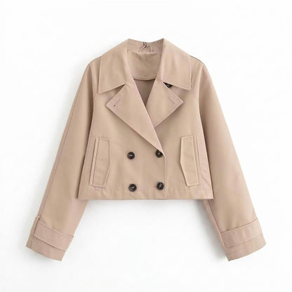 Allsaints Leather - Lyron | Double-Breasted Cropped Jacket Women
